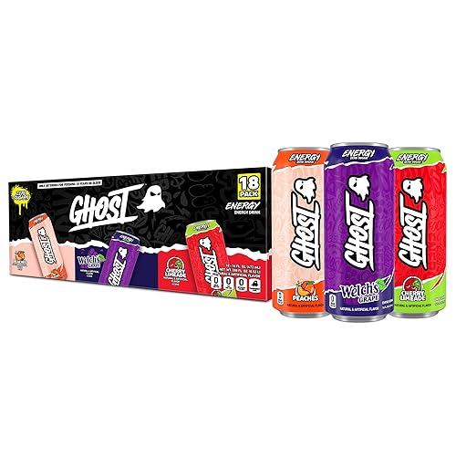 GHOST Energy Drink - 18-Pack, Variety Pack, 16oz Cans - Energy & Focus & No Artificial Colors - 200mg of Natural Caffeine, L-Carnitine & Taurine