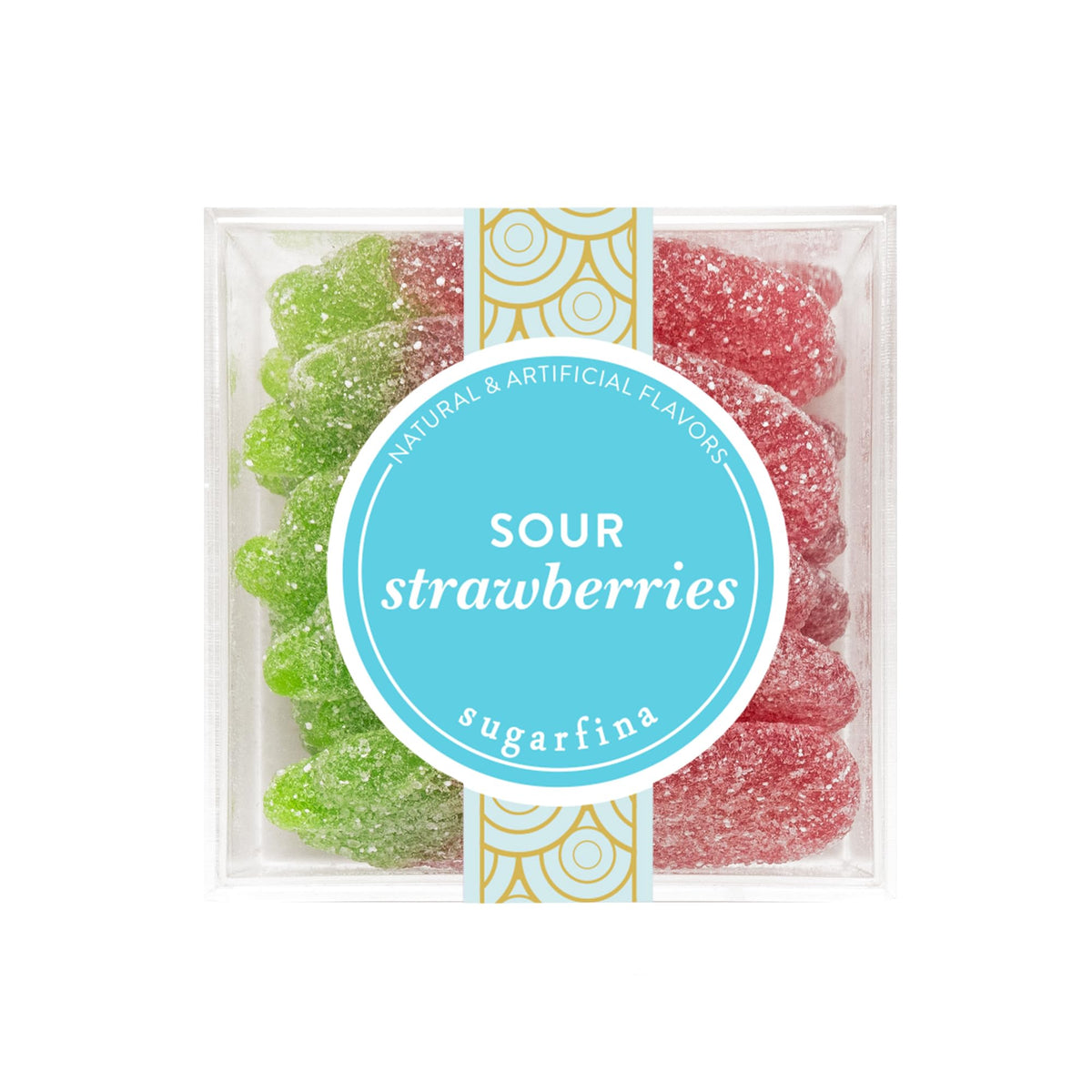 Sugarfina Sour Strawberries Small Candy Cube, Gummies, 3.0 oz, 4 Count