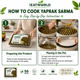 IEATWORLD Stuffed Dolma Collection - Ready to Cook Rice-Stuffed Vegetables, Mediterranean Style (1 Pack, Stuffed Grape Leaves)