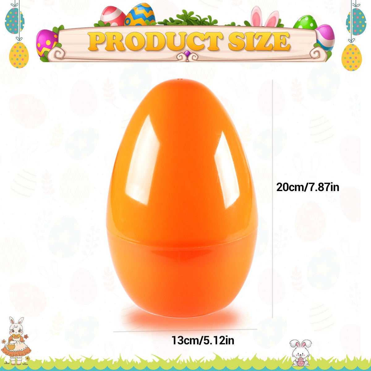 ROSAUI 7.87” Easter Eggs, Set of 12 Jumbo Easter Eggs | Colorful Empty Plastic Eggs | Candy Gift Containers | Easter Basket Décor
