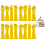 Vsootal 8 Pairs Reusable Household Cleaning Gloves, Rubber Kitchen Dishwashing Gloves,Extra Thickness, Long Sleeves, for Washing Dishes, Pet