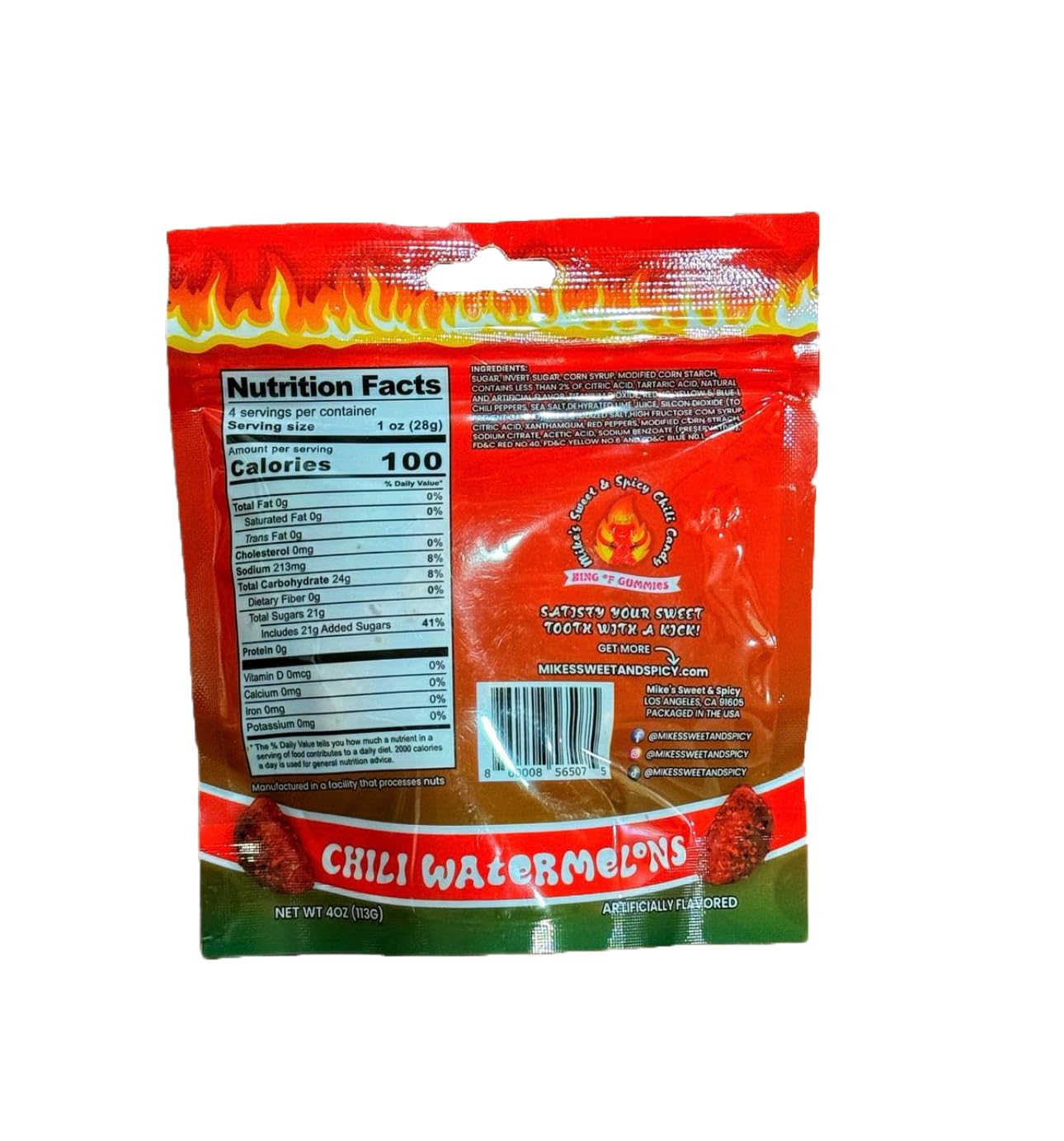 Sweet & Spicy Chili Gusher Bursts Candy, 4 oz Bag (Chili Watermelons)