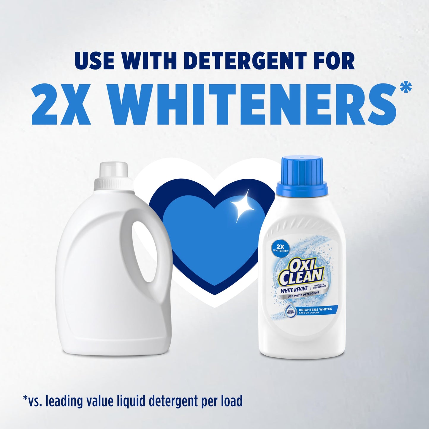 OxiClean White Revive Whitener & Stain Remover Liquid Additive, Water-Activated Oxygen Bleach for Laundry, 45 fl oz