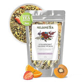 Nelson's Tea Strawberry Orange Peach - Caffeine Free Herbal Rooibos Loose Leaf Tea - Irresistable Blend of Green Rooibos, Orange Peel, Marigold