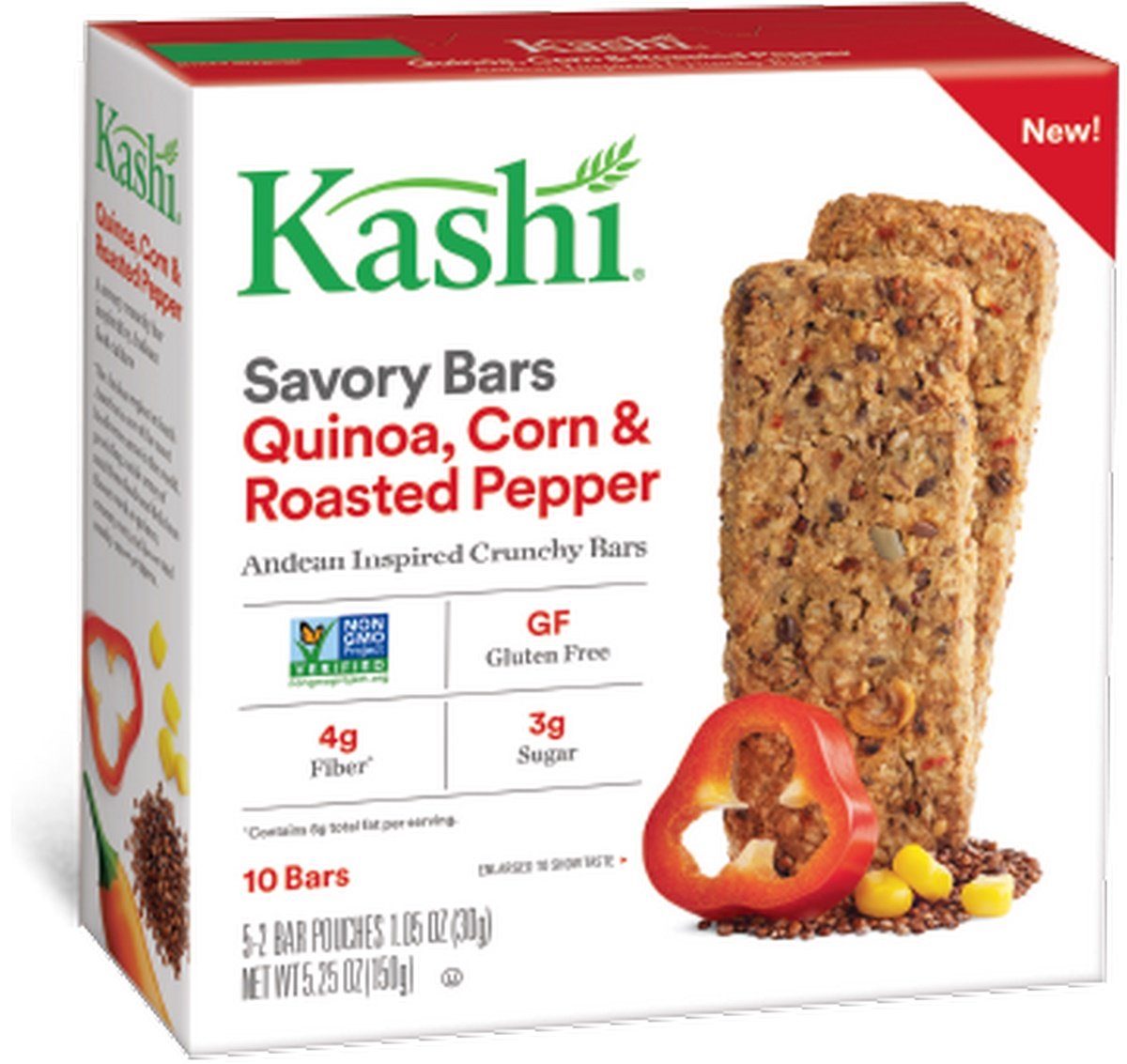 Kashi Bar Qnoa Rstd Crn Rd Pppr