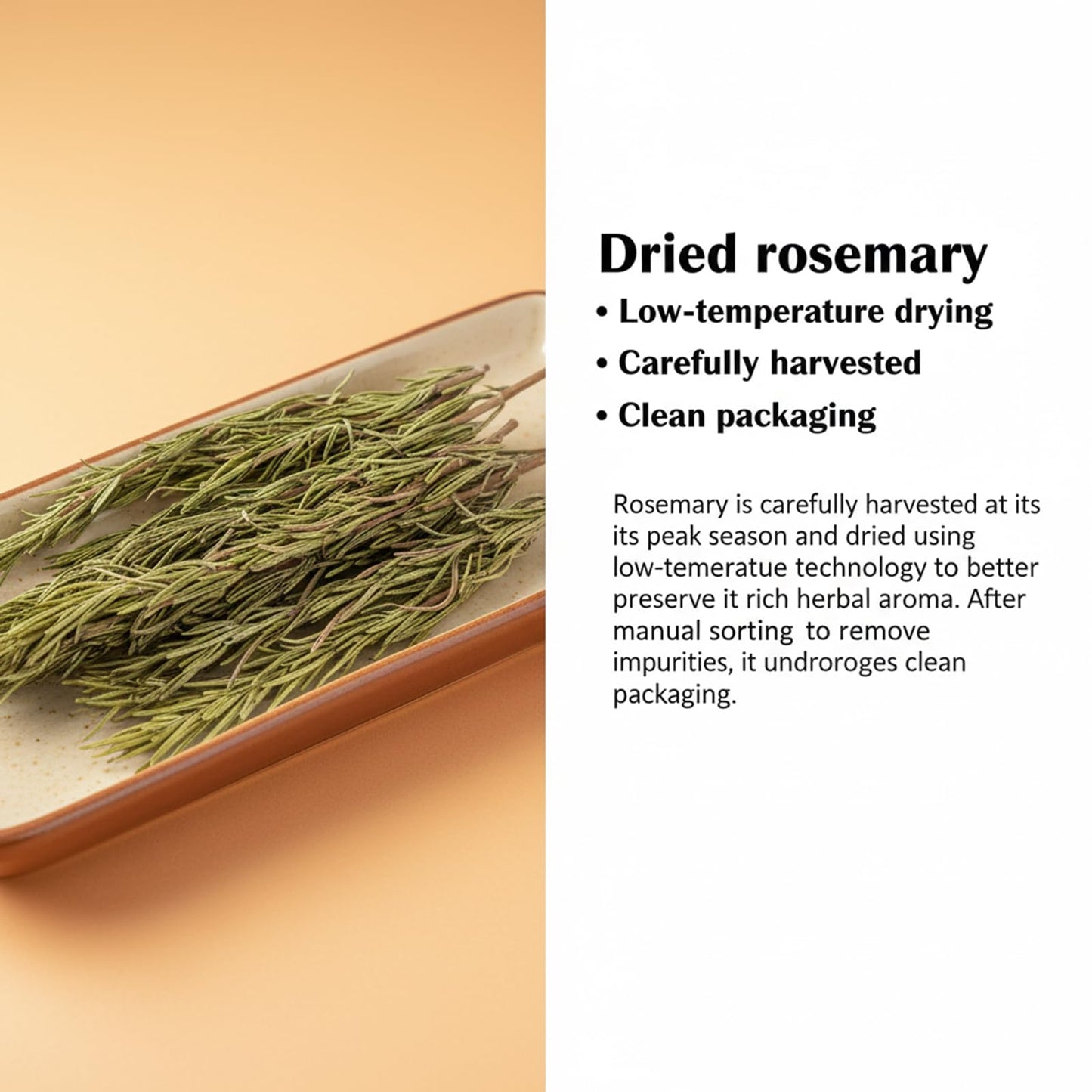 Dried Whole Rosemary Sprigs, 1.24oz(35.0g), Grade Dried Rosemary Sprigs for Baking & Beverages, Spices and Seasonings for Cooking Red Wine, Frying