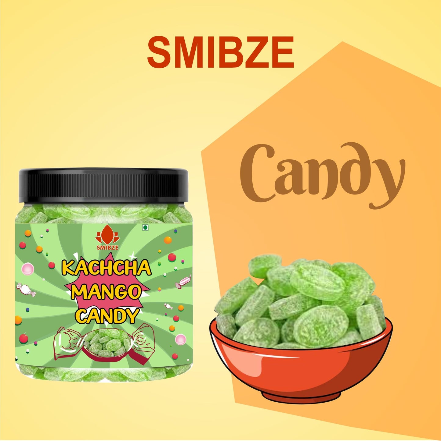 SMIBZE Natural Kachcha Mango Candy 100 GM (Pack of 1) SMIBZE