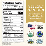 Organic Yellow Popcorn Kernels Unpopped 3 lb - Healthy, Non-GMO, Gluten-Free, Unsalted, Pesticide-Free, Chemical-Free, Glyphosate-Free, Grown in