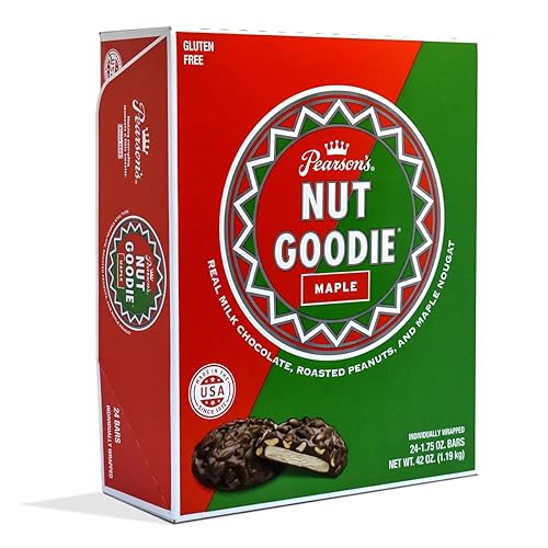 Pearson's Nut Goodie Cluster Bar | Roasted Peanuts, Real Milk Chocolate, and Maple Nougat | Pack of 24 | Individually Wrapped