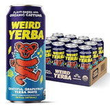 Drink Weird Organic Grateful Grapefruit Yerba Mate - 16oz Cans, 160mg Organic Caffeine, Pack of 12 - Grateful Dead Collab, Healthy Energy Drink