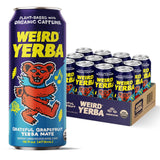 Drink Weird Organic Grateful Grapefruit Yerba Mate - 16oz Cans, 160mg Organic Caffeine, Pack of 12 - Grateful Dead Collab, Healthy Energy Drink