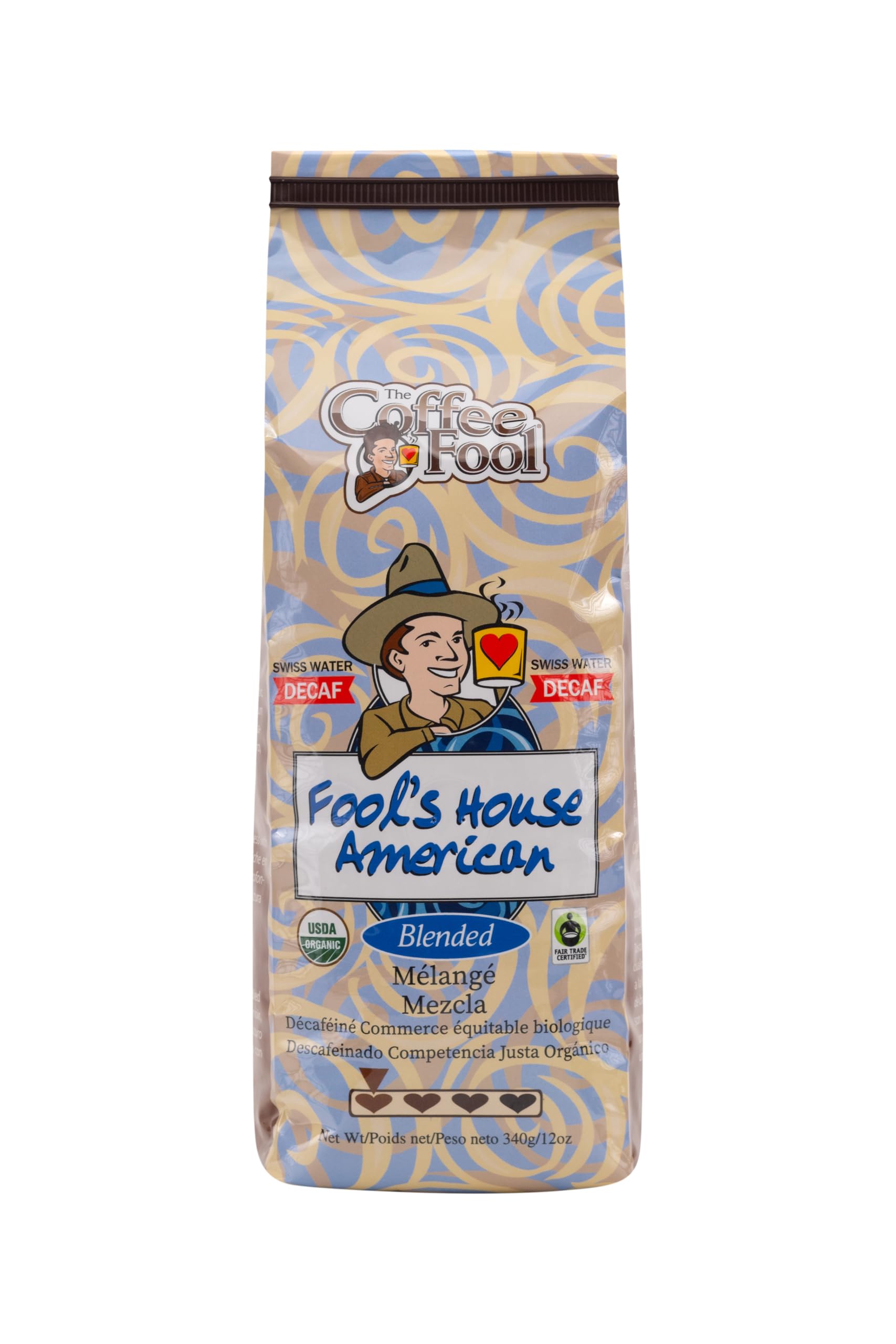 Coffee Fool's Decaf Organic Fair Trade House American (Powder (Turkish))
