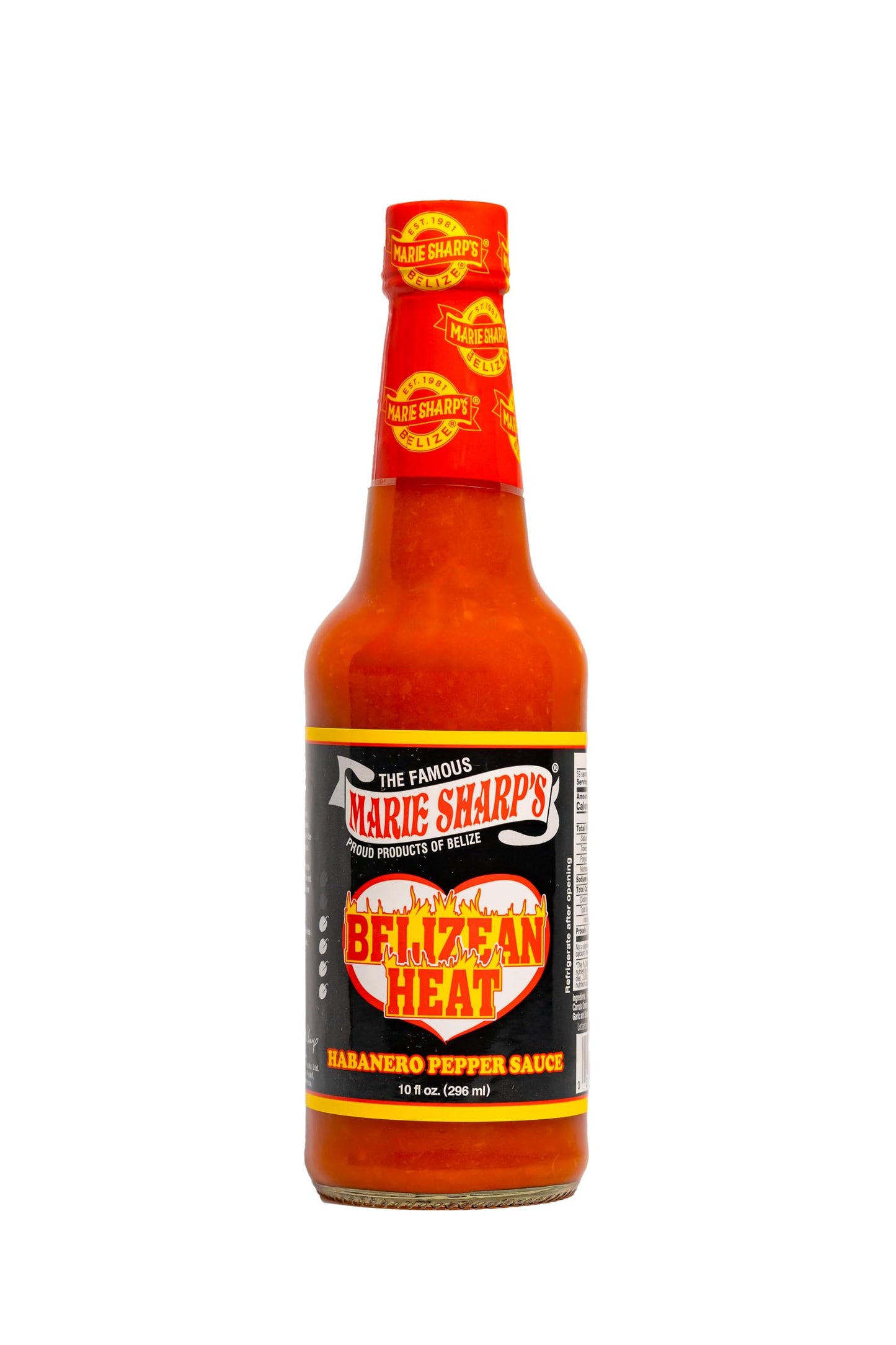 Marie Sharp’s Belizean Heat Habanero Pepper Sauce, 10 oz | Extra Hot Gourmet Hot Sauce from Belize | All-Natural, No Artificial Preservatives | Bold
