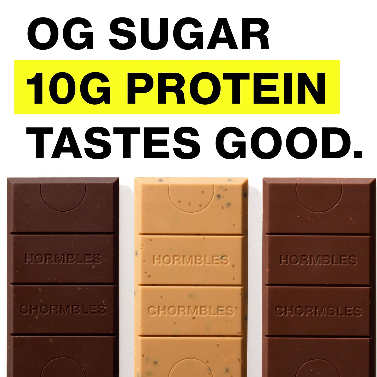 Hormbles Chormbles Protein Candy Bars, Variety Pack, 10g Protein, 0g Sugar, Milk Chocolate, Peanut Butter, Salted Fudge Candy With Crunchy Pieces
