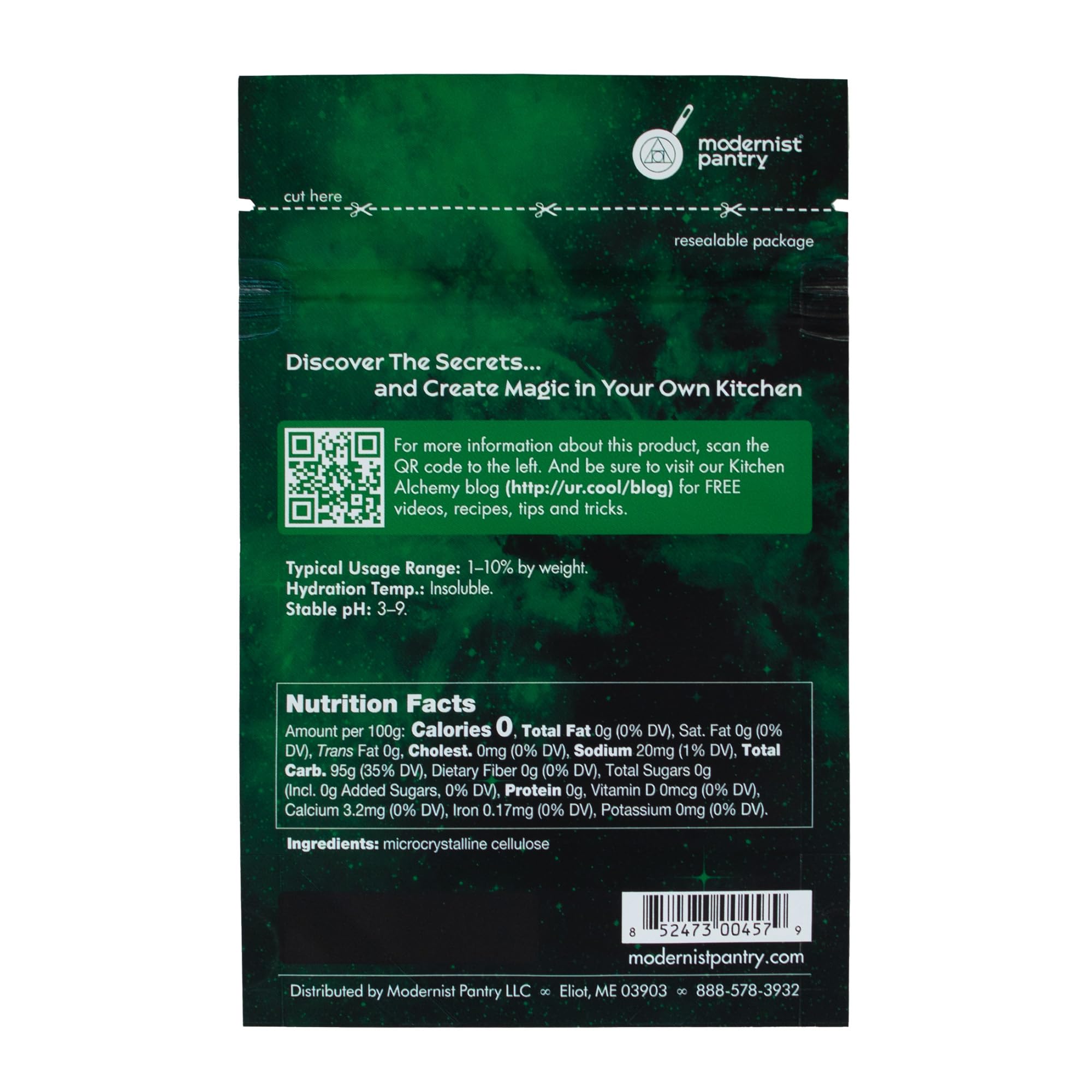 Pure Microcrystalline Cellulose (MCC) Powder ? Non-GMO Gluten-Free Vegan OU Kosher Certified - 50g/2oz