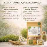 Cola de Caballo Té (Shavegrass/Horsetail Tea) - 60 Tea Bags - 100% Natural, Vegan, Herbal - Gluten-Free, Non-GMO - by Bexpertsusa