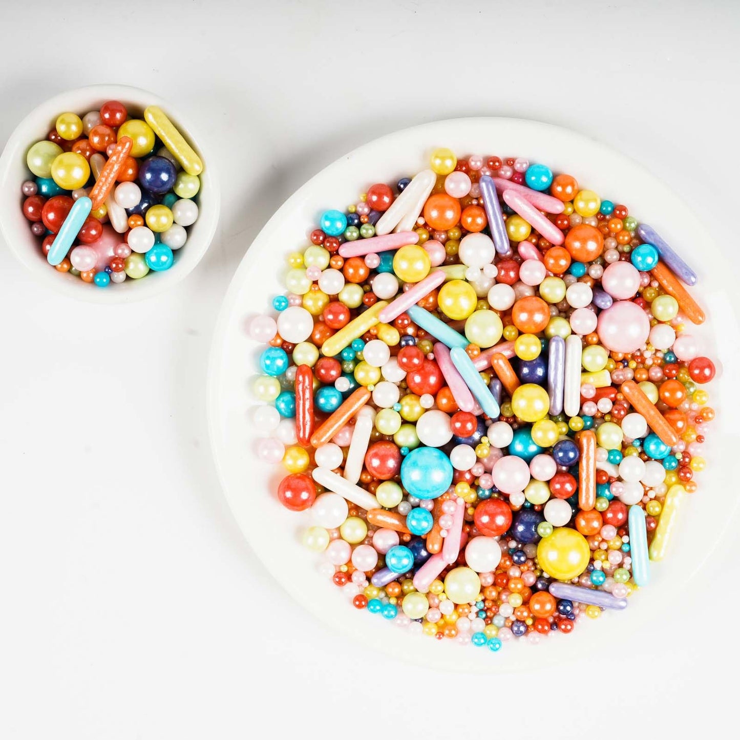 Kasvan Rainbow Pearl Sugar Sprinkles - Edible Mixed Candy Pearls 130g/4.58 Oz, Mix Size, Baking Cake Decorations, Ice Cream Toppings and Cookie