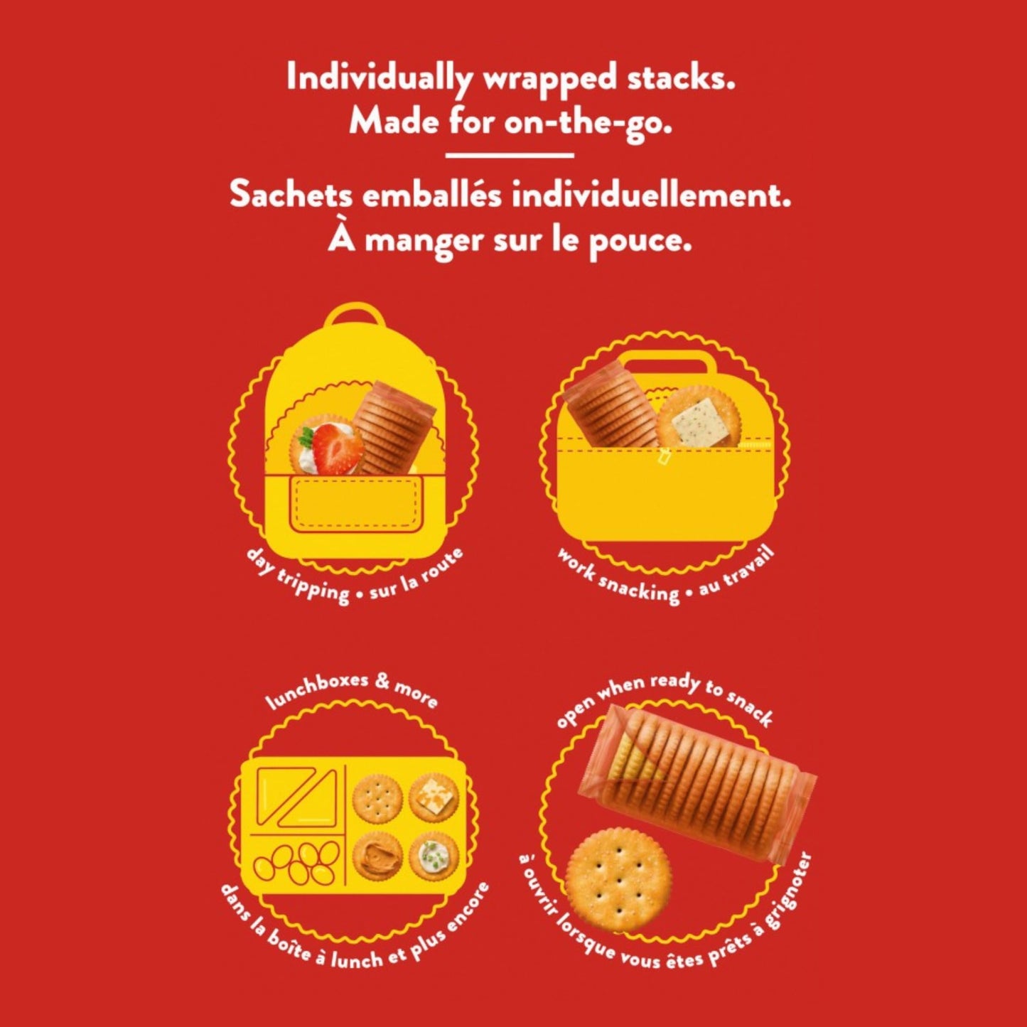 Ritz Whole Wheat Crackers To-Go, Individually Wrapped Crackers - 328g/11.5 oz