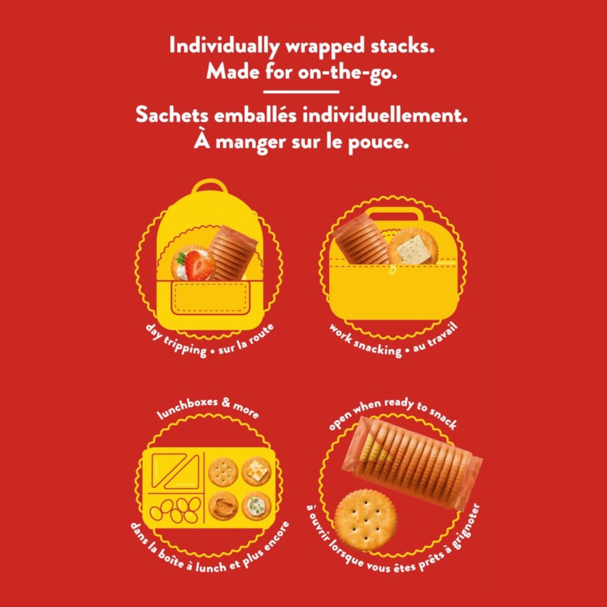 Ritz Whole Wheat Crackers To-Go, Individually Wrapped Crackers - 328g/11.5 oz