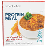WonderSlim Protein Meal, Zesty Vegetable Chili w/Beans, 12g Protein, 4g Fiber, Gluten Free (7ct)