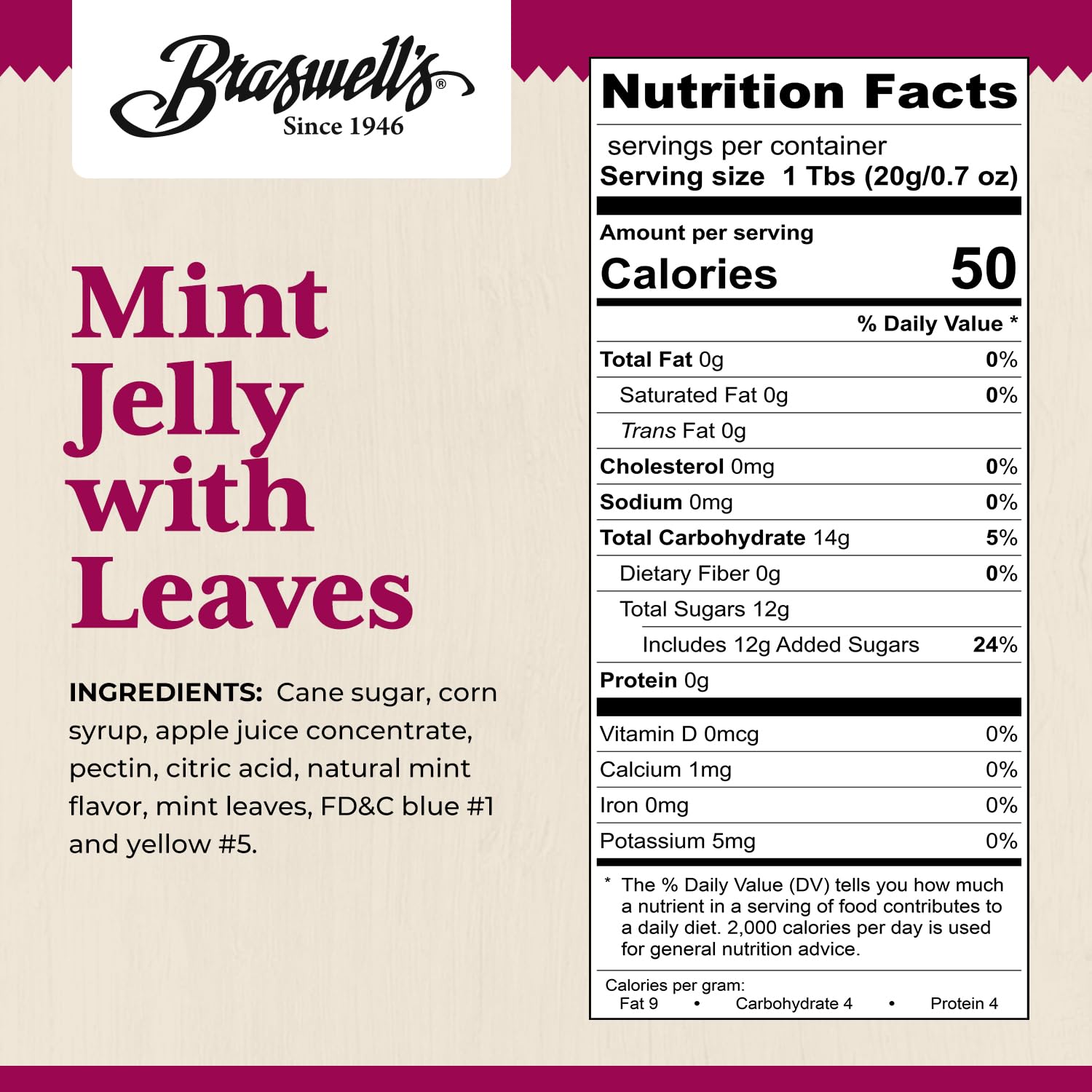 Braswell’s Sweet and Savory Jellies, Jams, and Preserves - Small-Batch, Renowned Specialty, Made in USA, Since 1946 (10.5 Ounce, Mint)