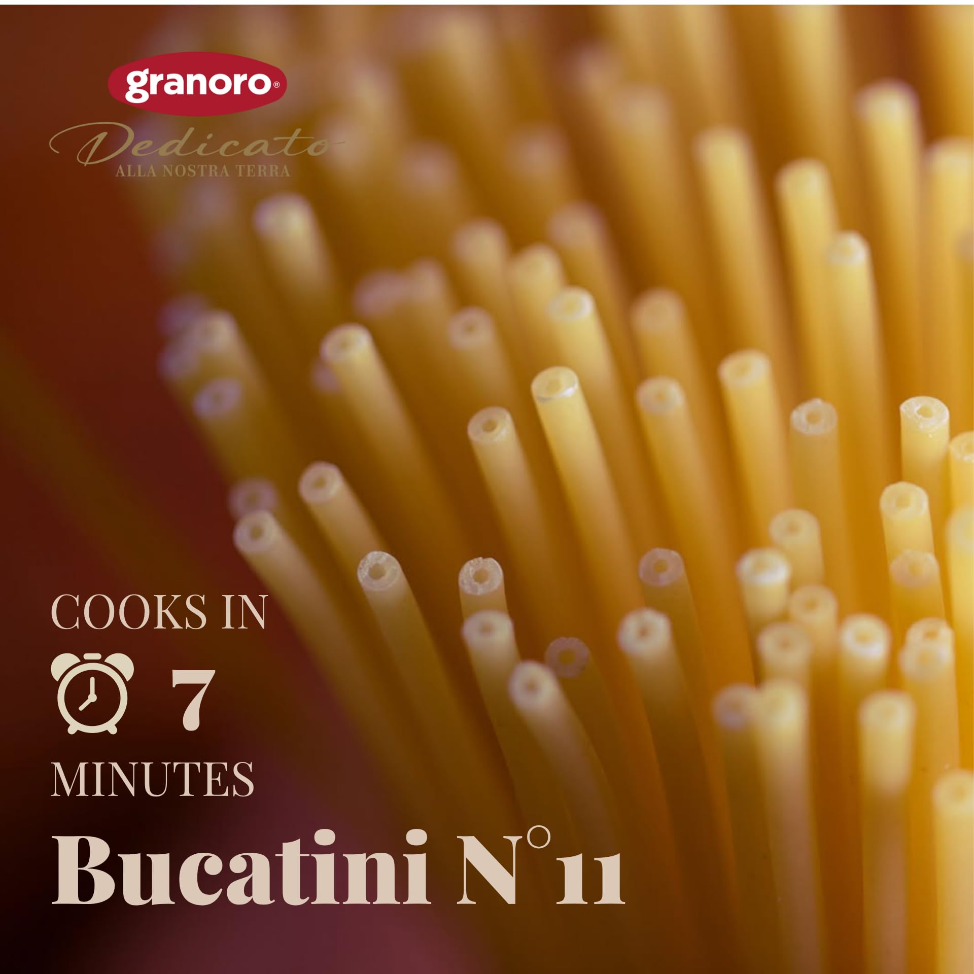 Granoro Dedicato Bucatini #11 - Authentic Italian Pasta, Made from 100% Puglia Durum Wheat Semolina, Non-GMO, Vegan, 1 lb Bags (Pack of 2)