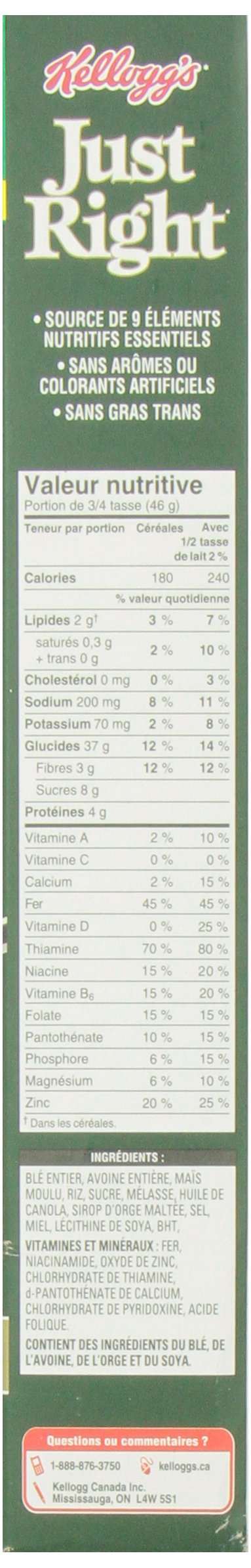 Kellogg's Just Right Cereal 475g/16.8oz, (Imported from Canada)