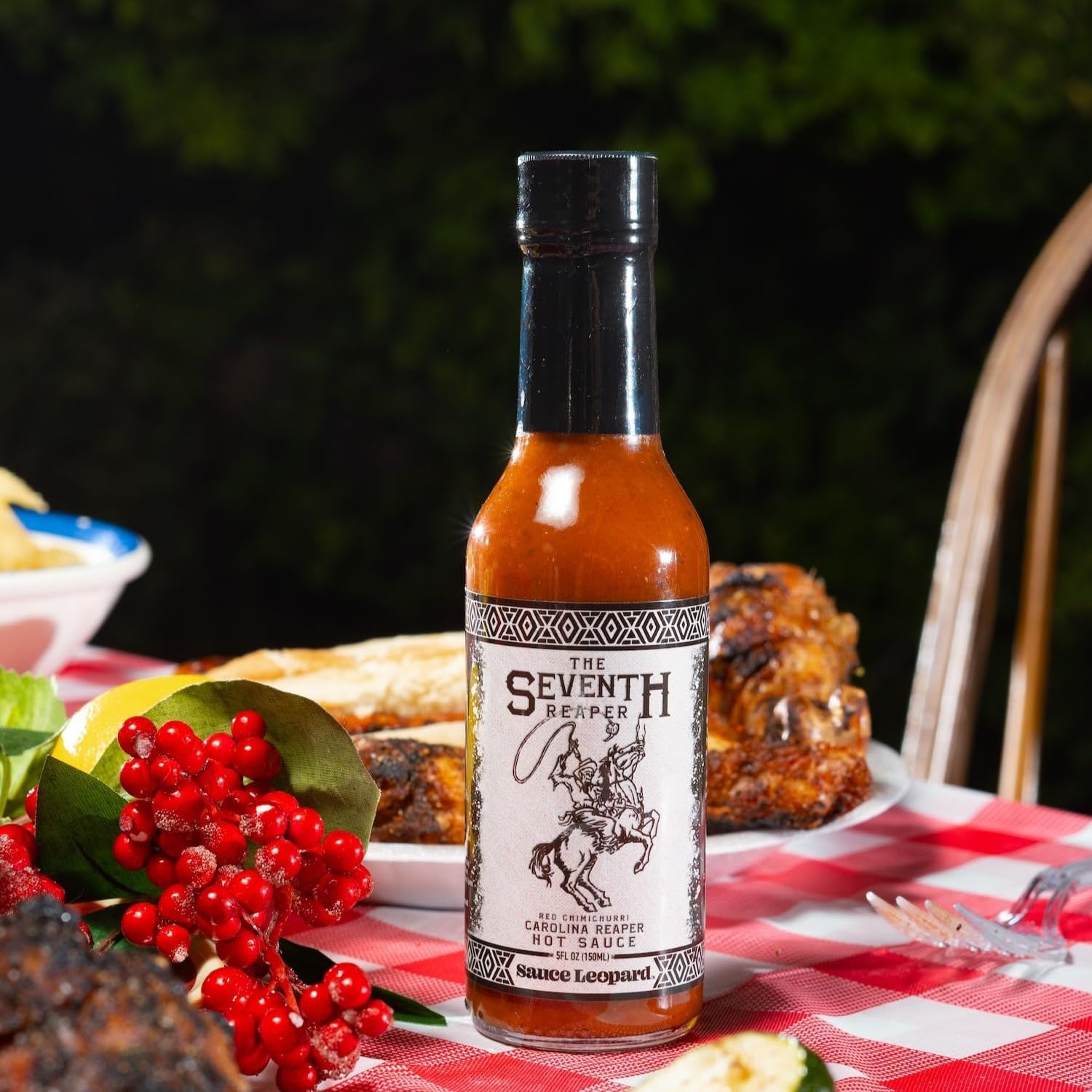 Sauce Leopard Extra Hot Sauce Variety 3-Pack - The Seventh Reaper, The 13th Floor, Homegrown Hell - Ghost Pepper, Carolina Reaper, Spicy Gift Set, 5
