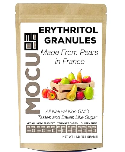 Erythritol Granules | Made From Non GMO Pears In France | Not From Corn Sludge in China | 1 LB | No Calories | No Net Carbs