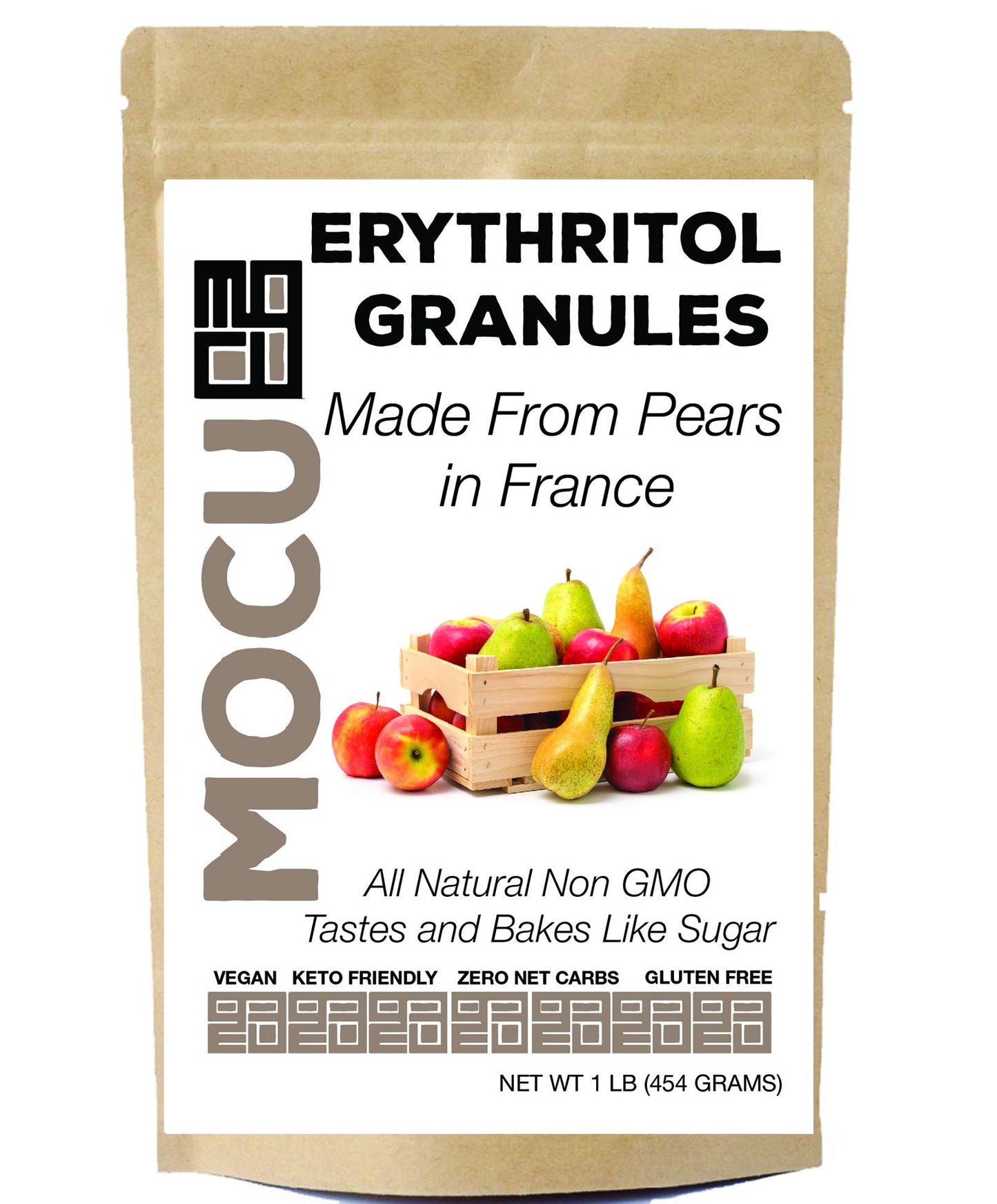 Erythritol Granules | Made From Non GMO Pears In France | Not From Corn Sludge in China | 1 LB | No Calories | No Net Carbs