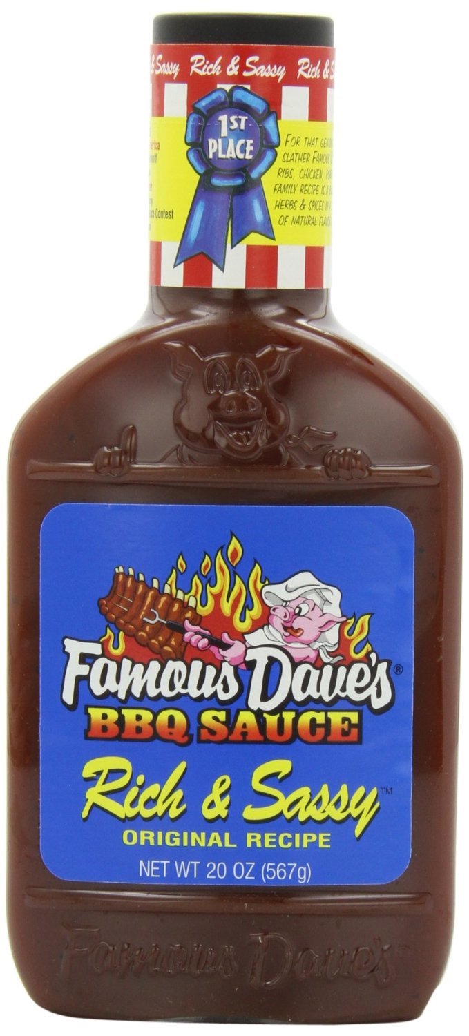 Famous Dave's BBQ Sauce & Seasoning Bundle (Pack of 6) (4) 19 oz Bottles of BBQ Sauce: Rich & Sassy, Natural Sweet, Sweet & Zesty, Devil's Spit + 2
