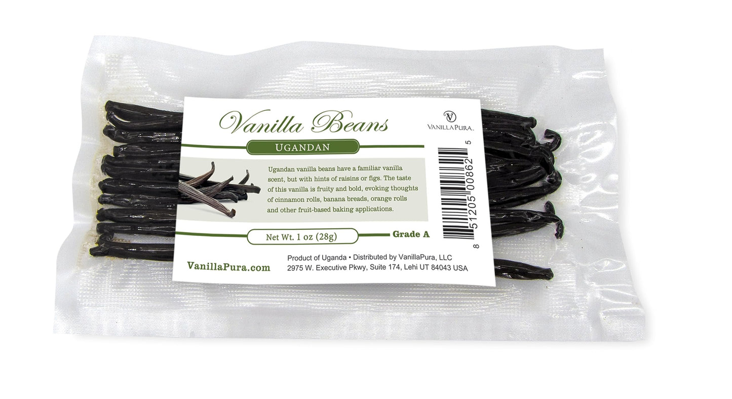 Ugandan V. Planifolia Vanilla Beans - Gourmet Grade A - Vacuum Packaged - For At-Home Vanilla Extract Making, Brewing & For Use in Baking (8)
