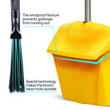 Yocada Commercial Broom and Dustpan Set with Windproof Cover Commercial Outdoor Indoor 2 Plus 1 for Courtyard Garage Lobby Mall Market Floor Home