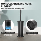 UPTRONIC Toilet Brush, Toilet Bowl Brush with Extra Long Handle Durable Bristles Toilet Scrubber and Covered Holder for Toilet Brush Set for Bathroom