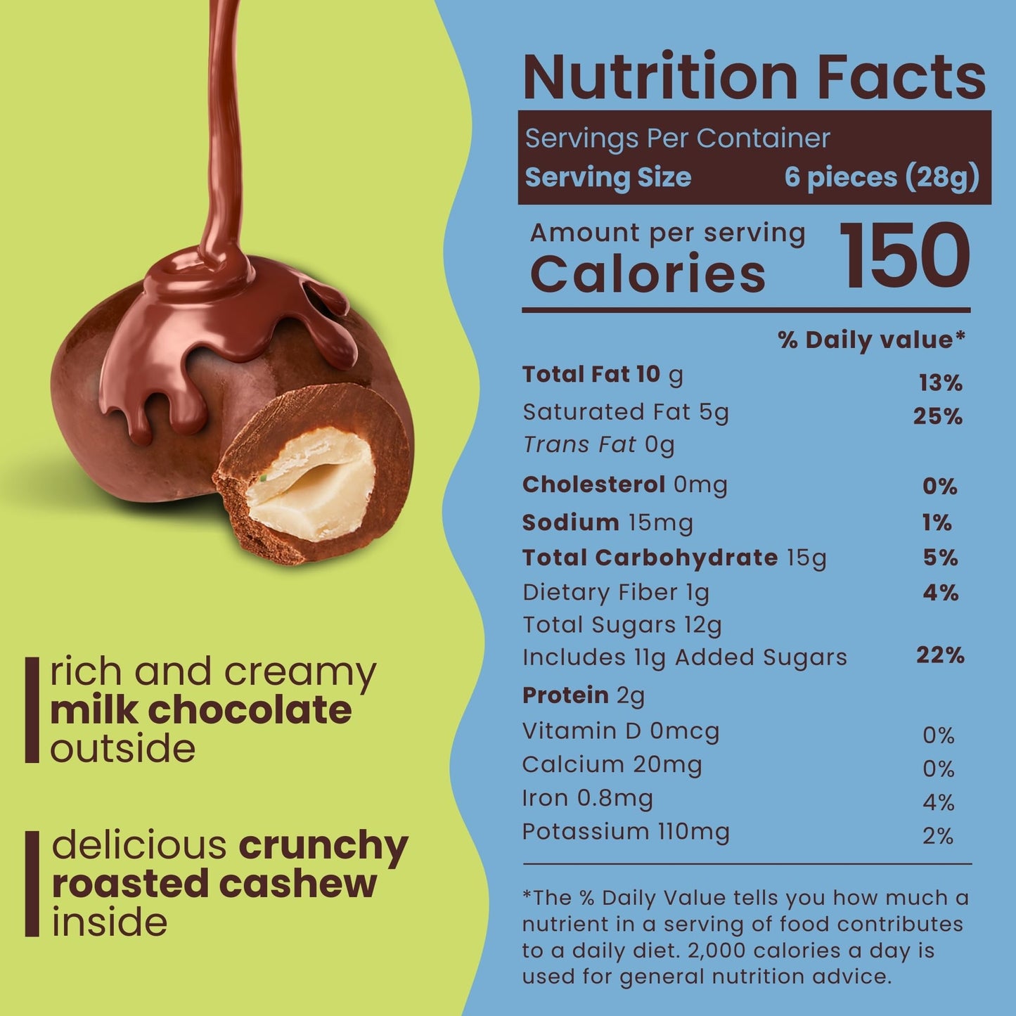 Nutic Milk Chocolate Covered Cashews - 1LB, Creamy Delights for Snacking & Gifting, Irresistible Chocolate-Covered Nuts for Holidays and Everyday