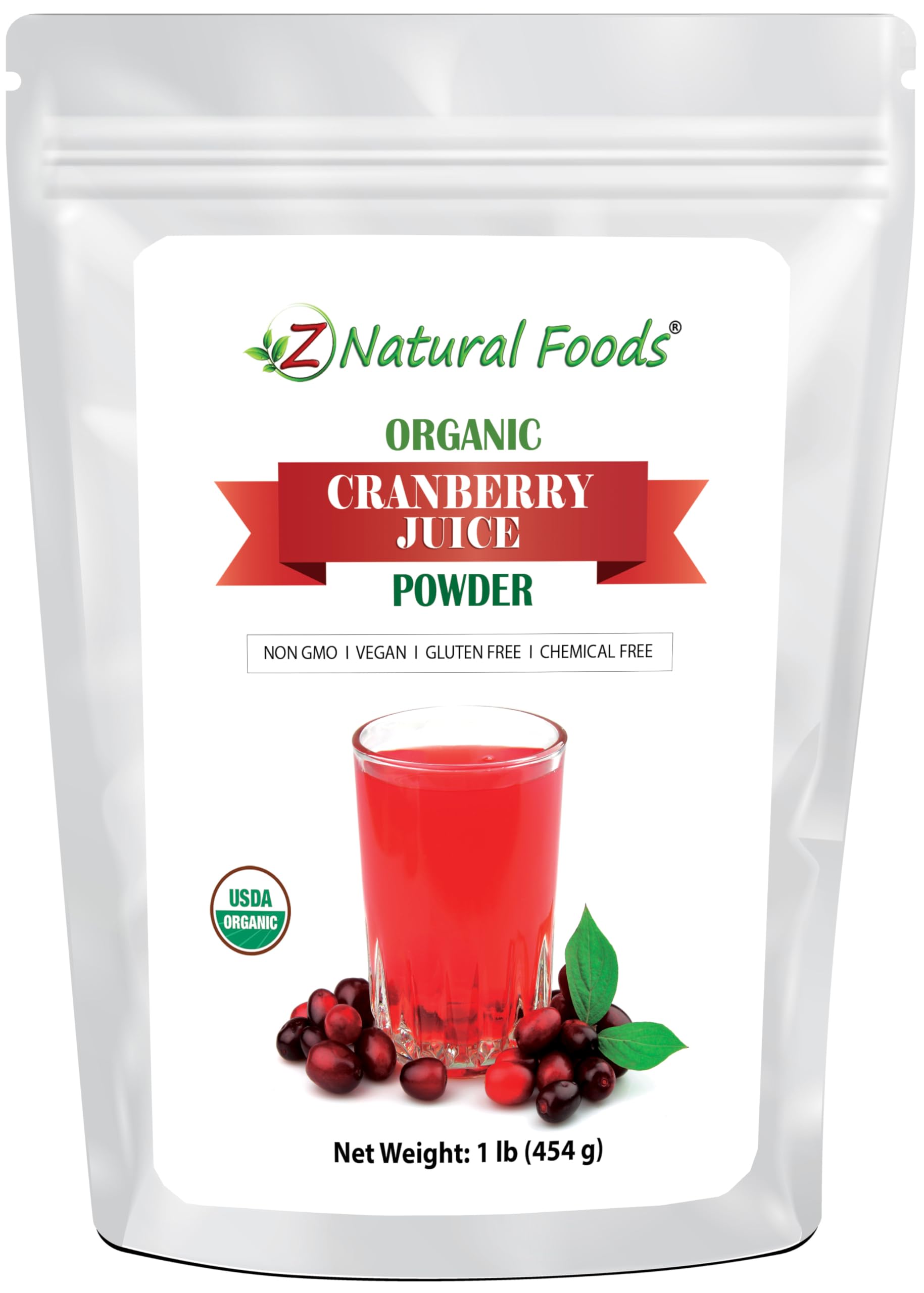 Z Natural Foods Organic Cranberry Juice Powder, Nutrient-Packed Superfood Powder, Perfect for Smoothies, Tea, Juice, Cooking, and Baking, Vegan