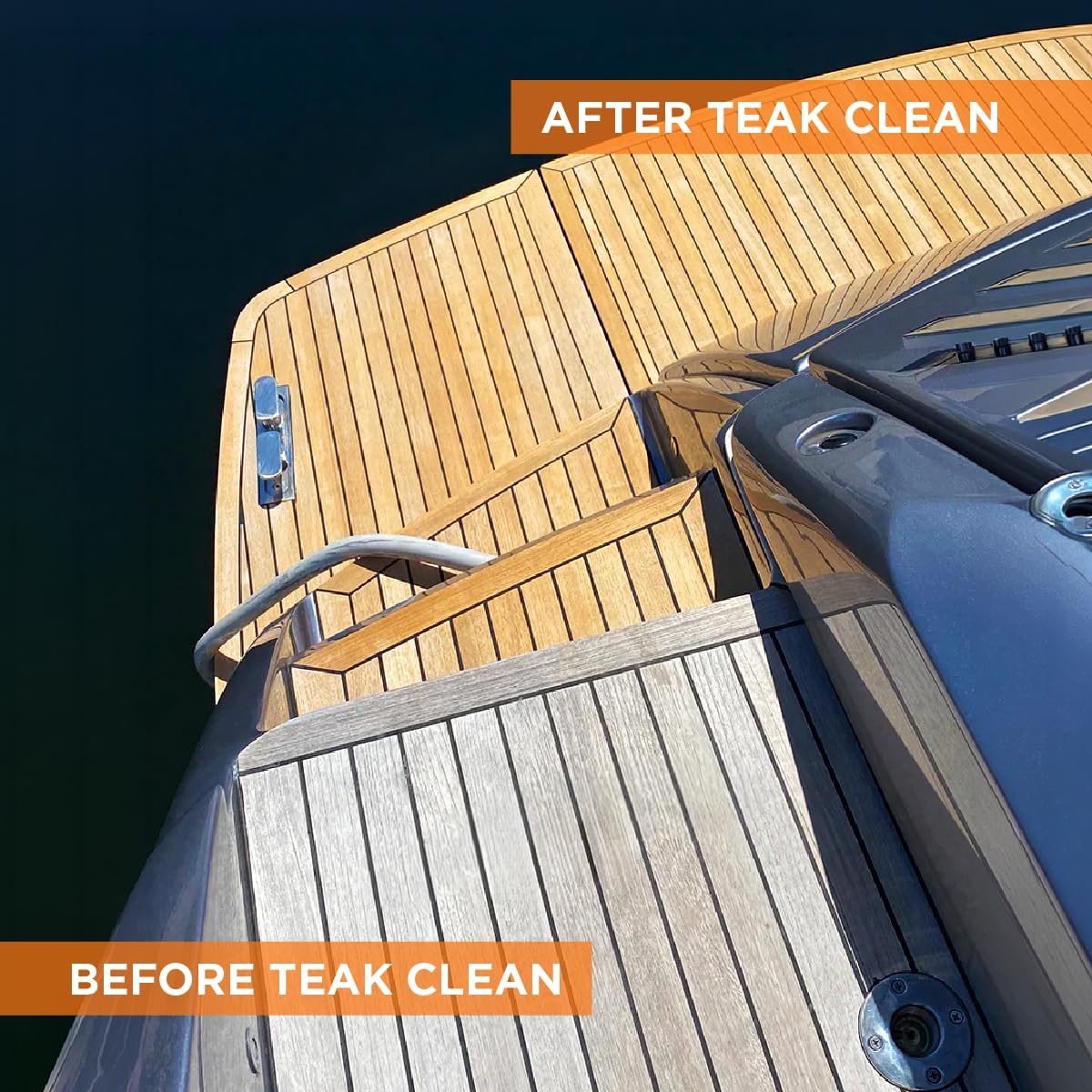 DITEC Teak Clean - Marine Wood Cleaner & Restorer - Safely Removes Grey Oxidation & Grime - Professional Yacht-Grade Formula - Biodegradable