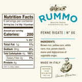 Rummo Italian Pasta GF Rigatoni No.50 -Always Al Dente, Certified Gluten-Free, Made In Italy (6 Pack, 12oz Each)