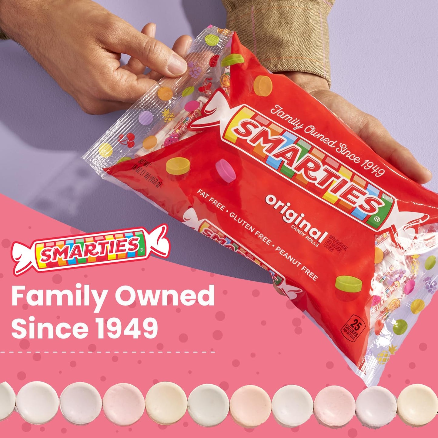 Smarties Candy Triple Variety Pack Rolls - Gluten Free Vegan Assorted Flavors, Tropical & X-Treme Sour Candy - Family Owned Company Since 1949