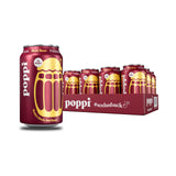 Poppi Prebiotic Soda, Sparkling Water & Fruit Juice, Root Beer, 12 Oz, 12 Pack