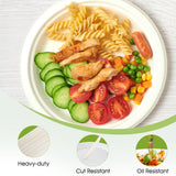 ECOLipak 100% Compostable 10 Inch Heavy Duty Paper Plates, 150 Pack Disposable Biodegradable Eco-friendly Sugarcane Bagasse Plates for Dinner