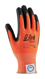 G-Tek 19-D340OR/XS, Hi-Vis Seamless Knit Dyneema® Diamond 2.0 Blended Glove with Nitrile Coated Foam Grip on Palm & Fingers