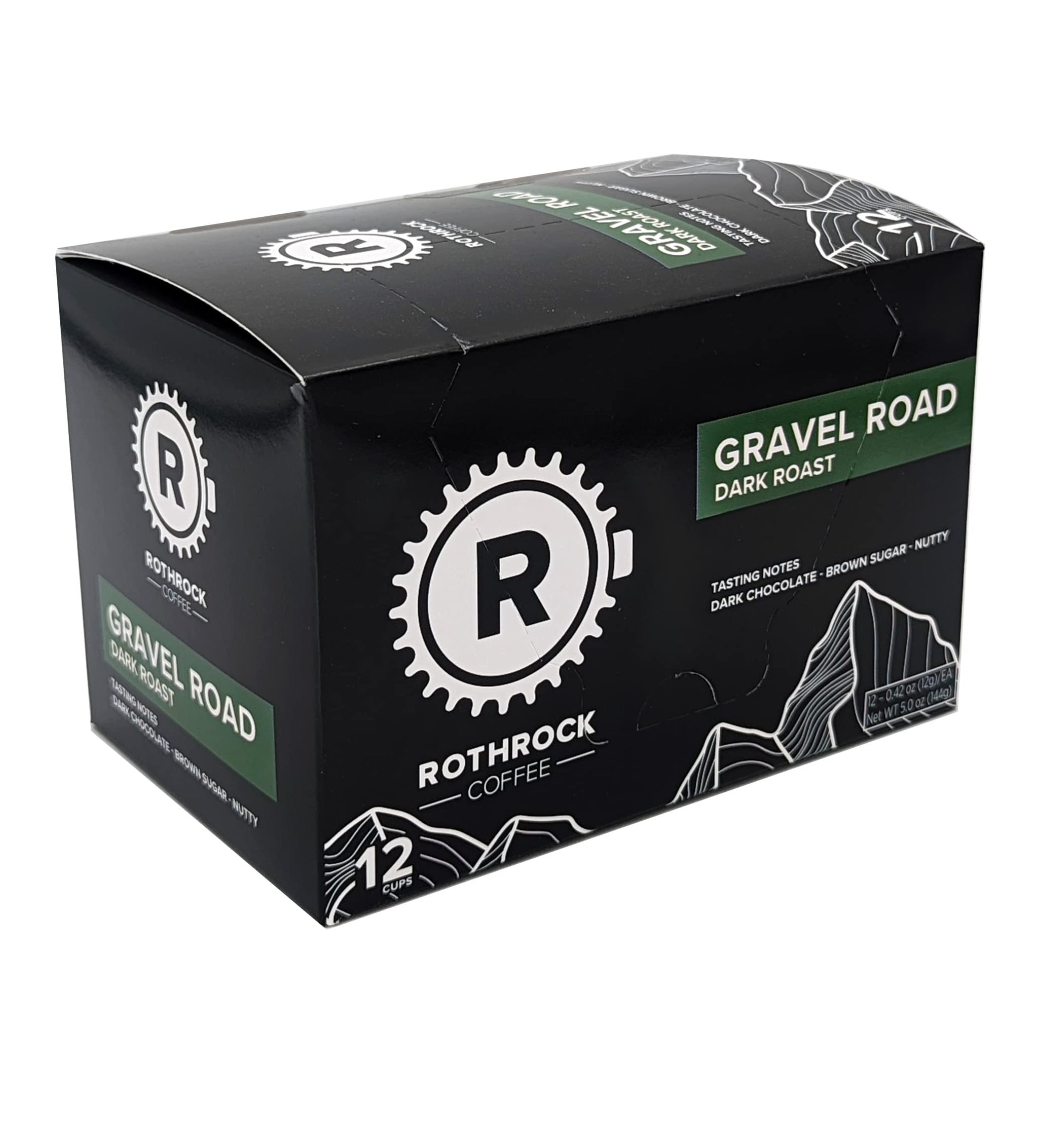 Rothrock Coffee Gravel Road (Dark Roast Coffee Pods, 12 Count) Single Serve Specailty Coffee Pods