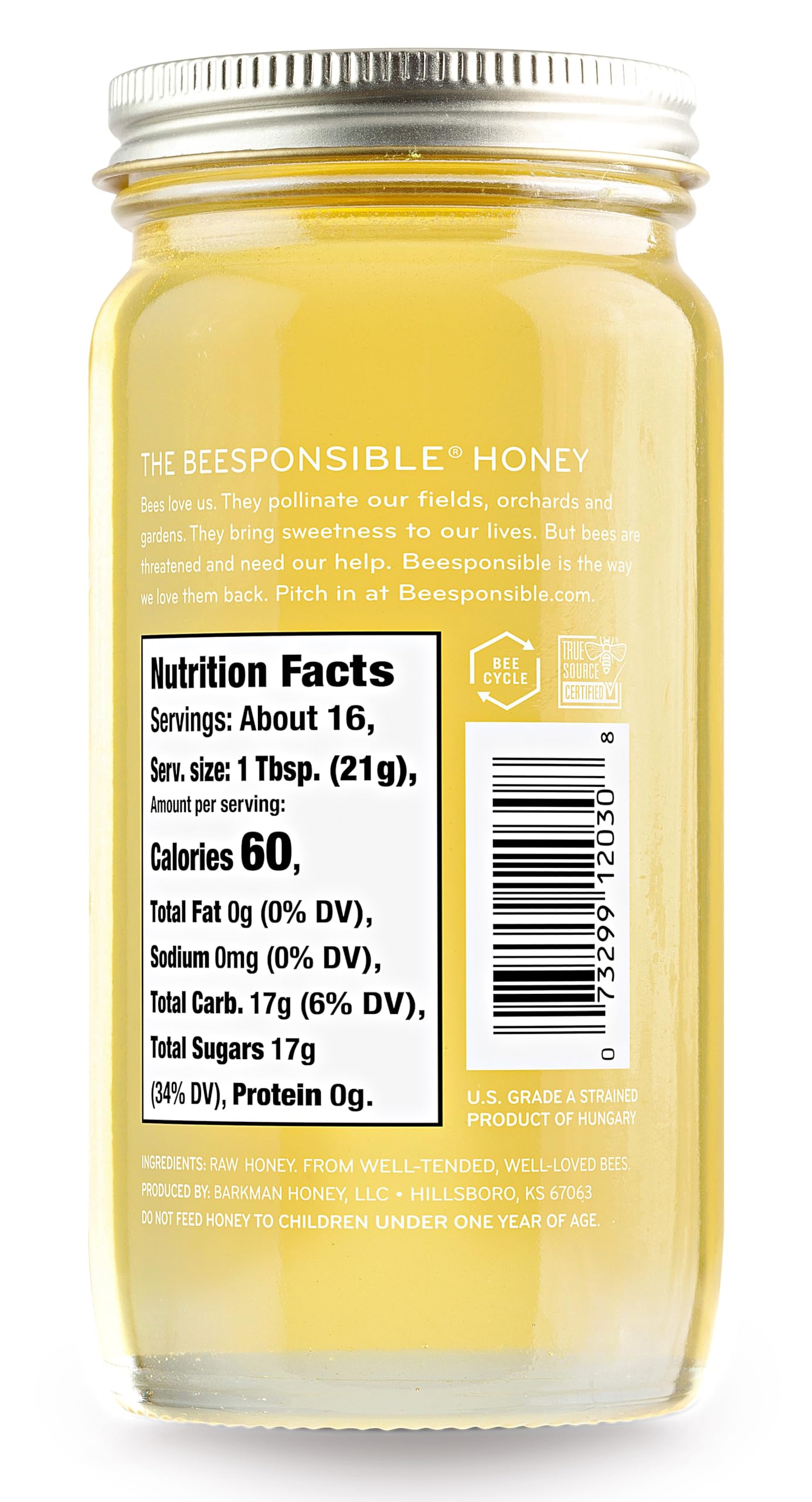 Bee Harmony Hungarian Raw Acacia Honey, 12 Ounce