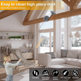 DEEHYO Microfiber Duster for Cleaning Fan, High Ceiling, Blinds, Furniture, Cars , 9PCS Extendable Feather Duster (Stainless Steel) 30 to 100 Inches