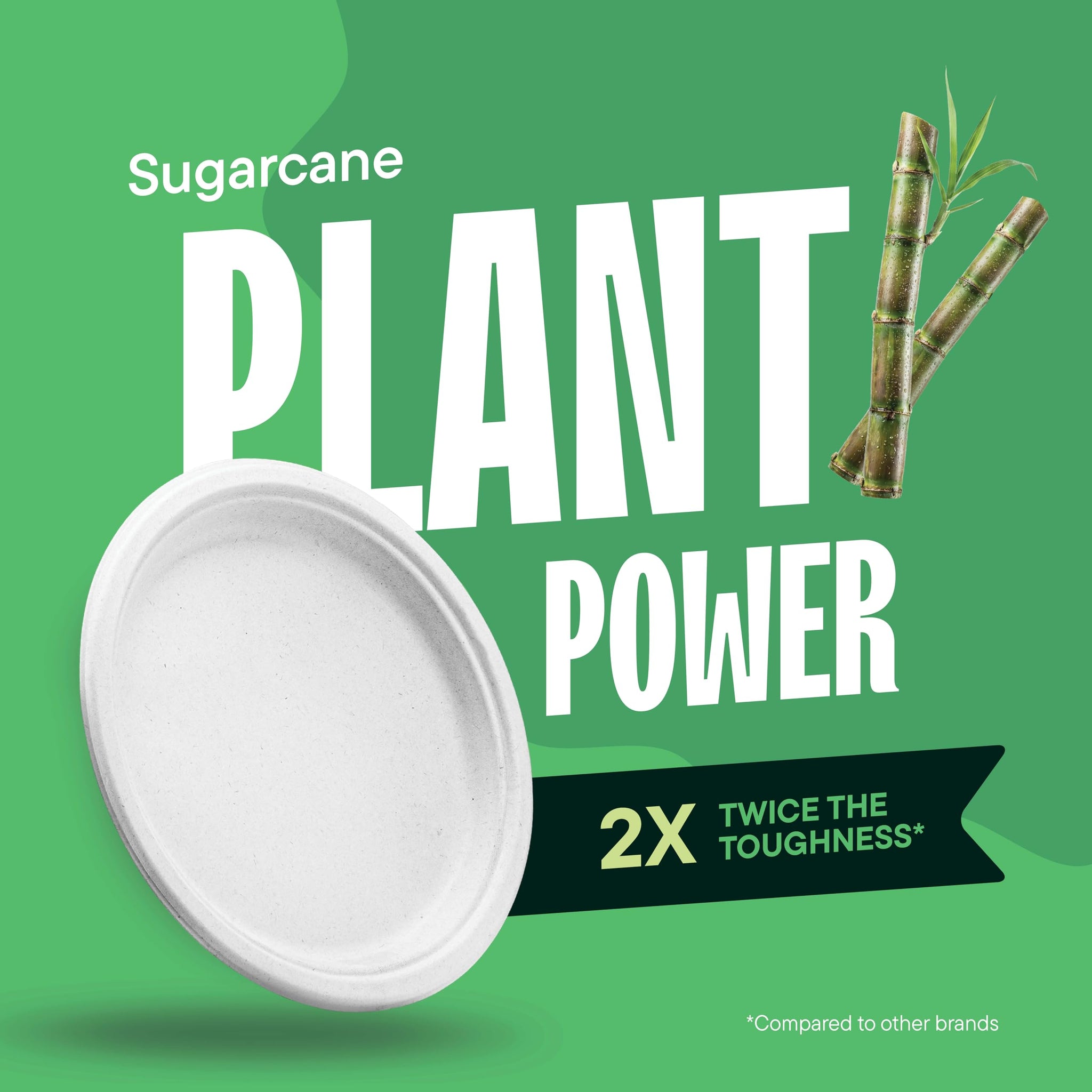100% Compostable Disposable Paper Plates [125-Pack] - (PFAS-Free) - [10 Inch] Heavy Duty, Eco-Friendly, Biodegradable Bagasse Dinner Plates - Natural