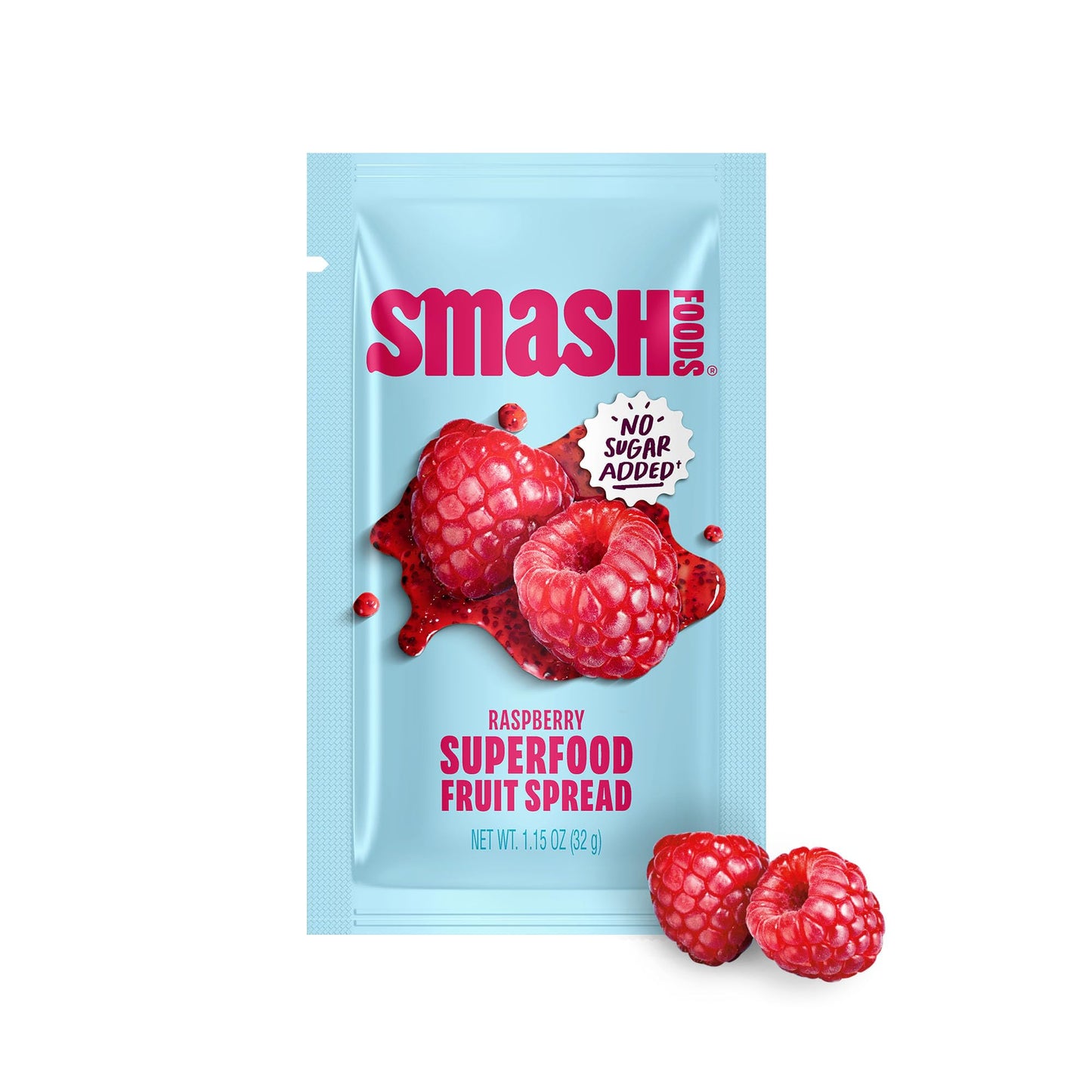 Smash Foods Raspberry Superfood Jam Sgl, 1.15 OZ
