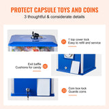 VEVOR Gumball Machine for Kids, 25" Height Home Vending Machine, PS Bouncy Balls Dispenser, Hold 230 Capsule Toys, Rectangle Bubble Gum Machine