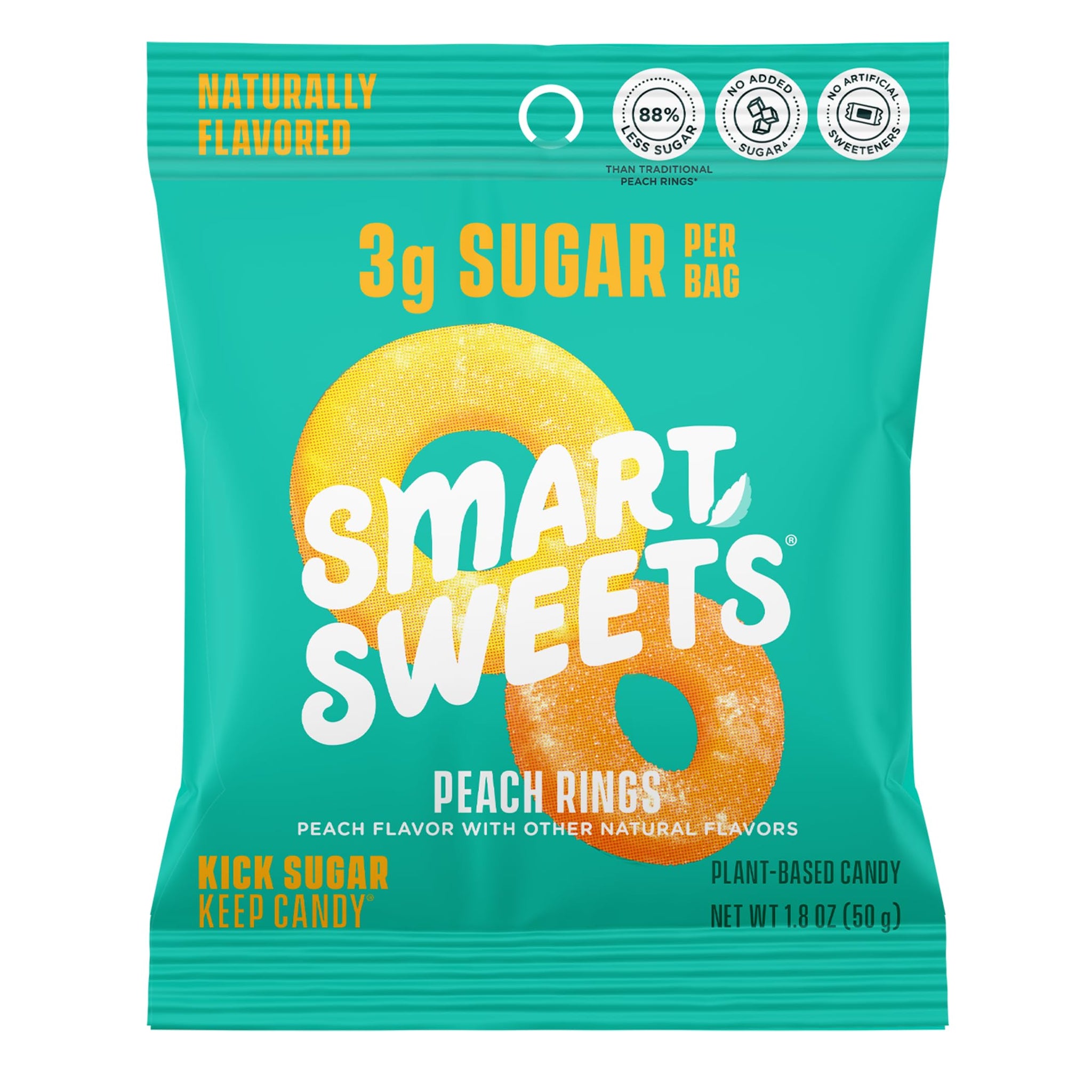 Smart Sweets, Peach Rings, 1.8 Ounce