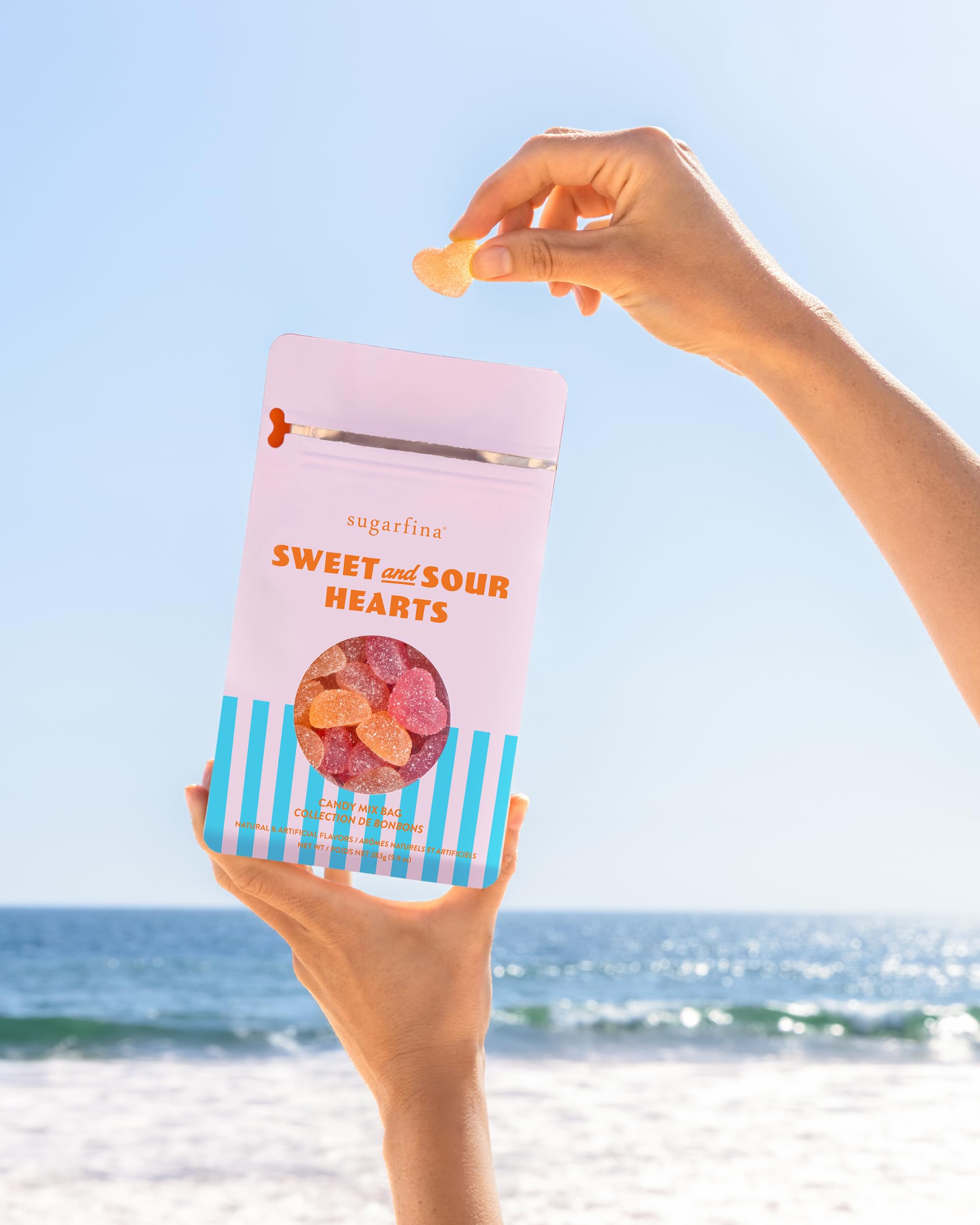 Sugarfina Sweet and Sour Hearts Candy Mix Bag | Gummies | Sweet and Sour Hearts